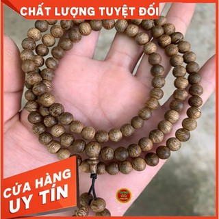 Vòng tay trầm hương chuỗi 108 hạt nam nữ 6ly 8ly - 100% trầm tốc núi tiên phước đều dầu - mùi thơm vĩnh viễn