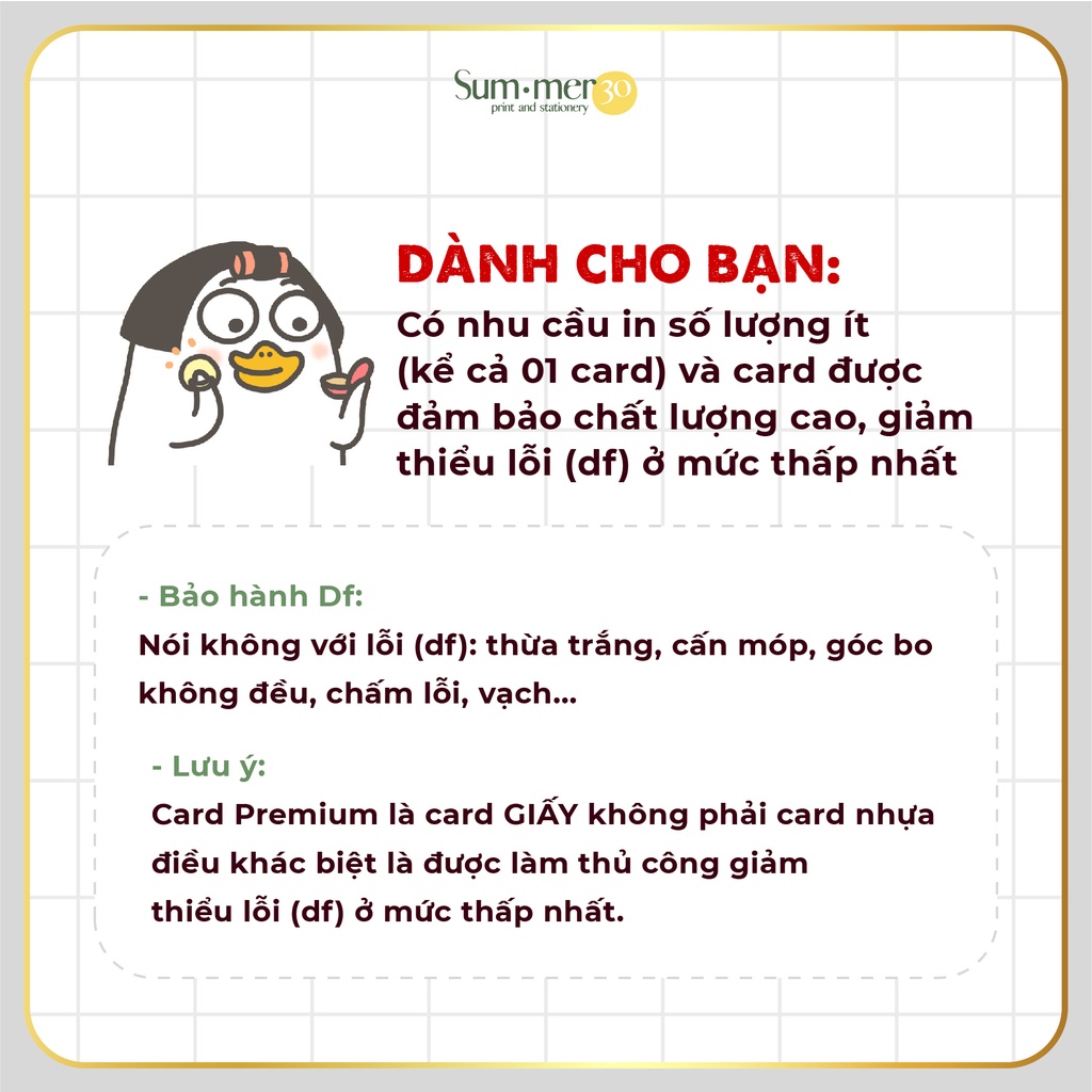 1 CARD BO GÓC PRE.MI.UM + Sleeves+ Topseal in theo yêu cầu - làm quà tặng