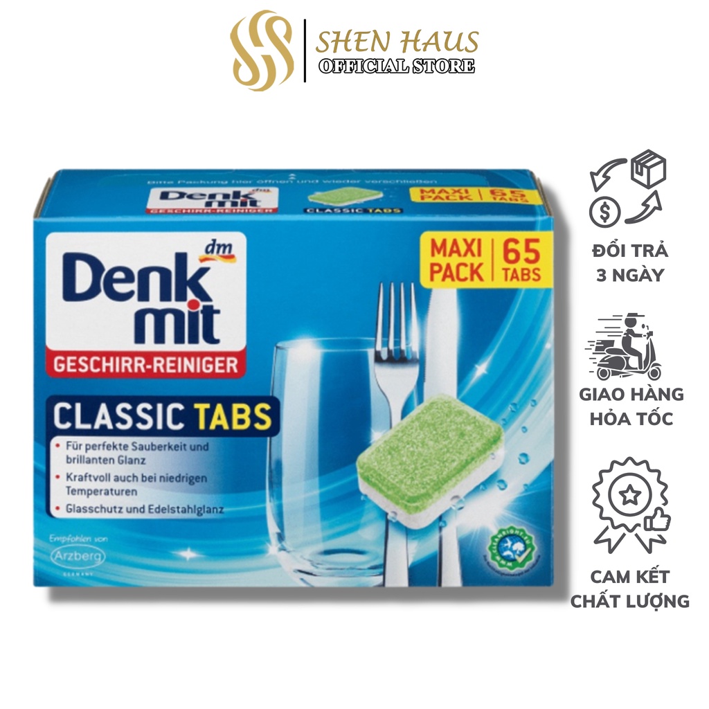 Hộp 65 Viên Rửa Chén Bát Denkmit Classic - Hàng Đức Chính Hãng