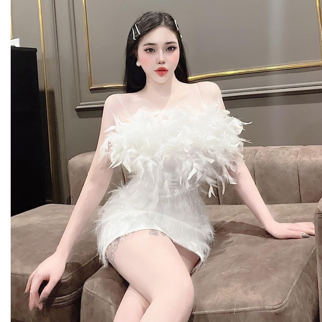 Đầ hai dây cúp ngực lông vũ hàng thiết kế lyie