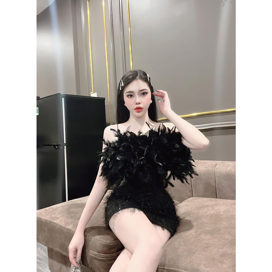 Đầ hai dây cúp ngực lông vũ hàng thiết kế lyie