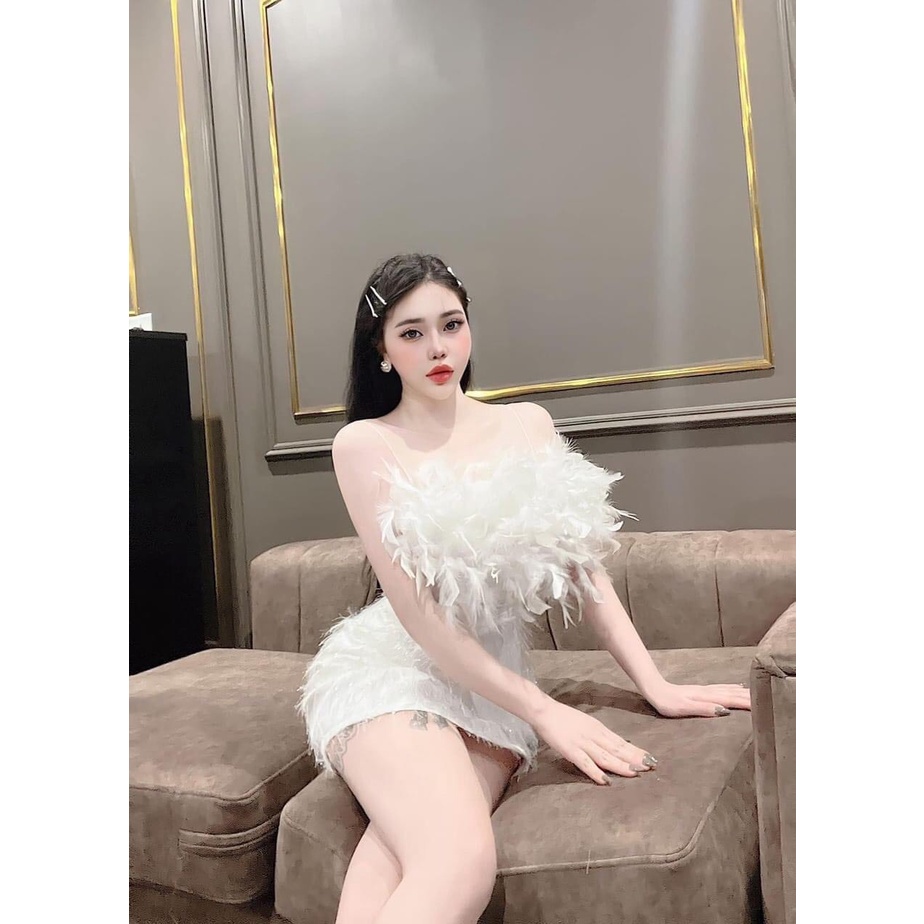 Đầ hai dây cúp ngực lông vũ hàng thiết kế lyie