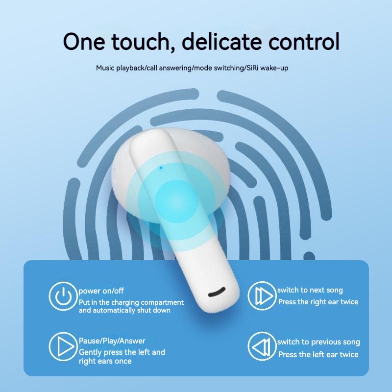 OKSJ T400 TWS mới Bluetooth 5.3 Đèn LED Màn hình kỹ thuật số với Micrô Điều khiển cảm ứng Âm trầm Chống ồn Tai nghe chơi game