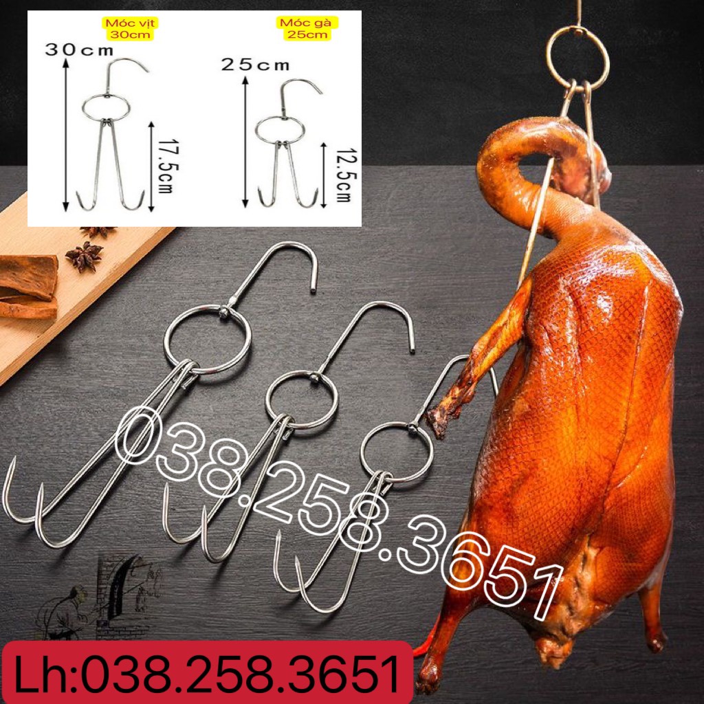 Móc treo vịt,,móc treo gà nướng lu,chân giò ,ba chỉ inox không gỉ