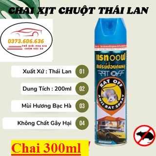 Bình Xịt Đuổi Chuột Rat Off Nội Địa Thái Lan - Chai 300ml made in thailand