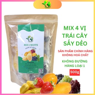  Trái cây sấy dẻo Mix 4 loại  Dâu tây Nho khô Chi Lê Xoài Mít  Ogani.store 500g không đường không hóa chất 