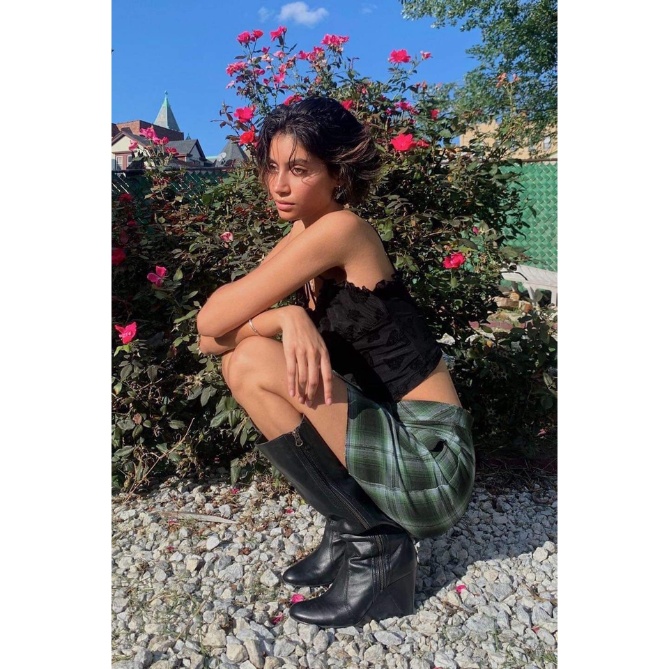 Chân váy dạ caro dáng chữ A cao cấp