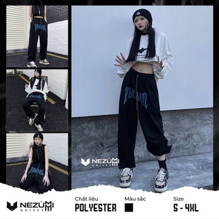 Quần jogger đen xanh dương bo gấu in chữ sexy cá tính hip hop dance đường phố
