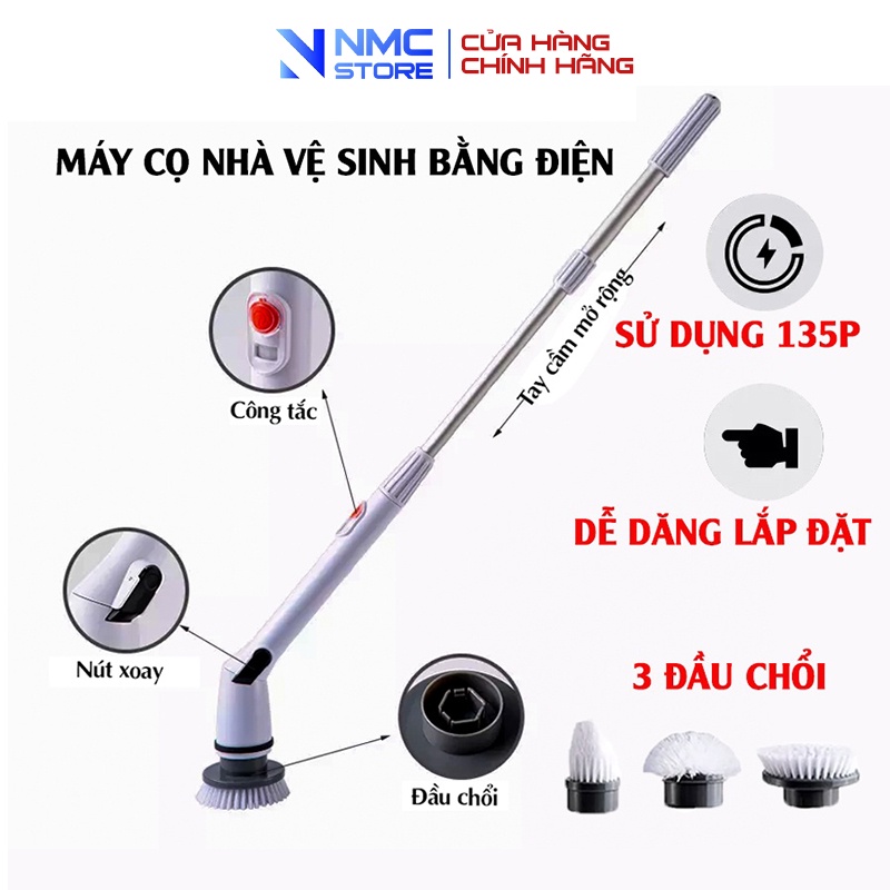 Chổi Cọ Nhà Vệ Sinh Bằng Điện Nmc Official - Lắp Đặt Dễ Dàng, Sử Dụng 135 Phút, Chất Liệu Nhựa Abs Nguyên Sinh