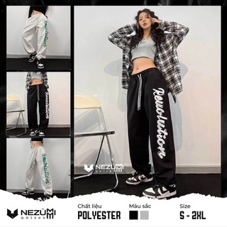 Quần jogger đen trắng bo gấu in chữ sexy cá tính hip hop dance đường phố