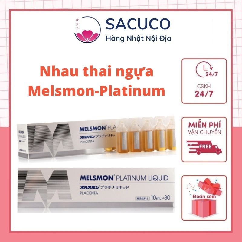 Nước uống nhau thai ngựa Melsmon Platinum Placenta Nhật Bản hộp 30 ống