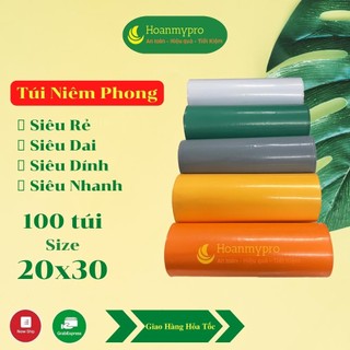 Túi niêm phong túi đóng hàng 20x30 cuộn 100 cái nhiều màu