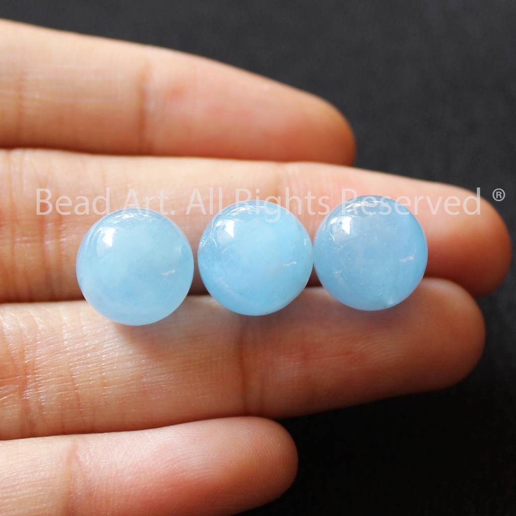 10MM Đá Aquamarine Màu Xanh Biển, Thuỷ, Mộc, Phối Vòng Tay Phong Thuỷ, Chuỗi Hạt, Đá Lẻ - Bead Art