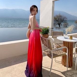 Đầm maxi loang màu cực xinh