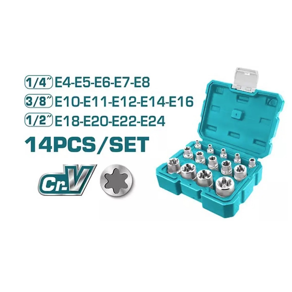 Bộ 14 đầu tuýp loại E Total THKTETS0114