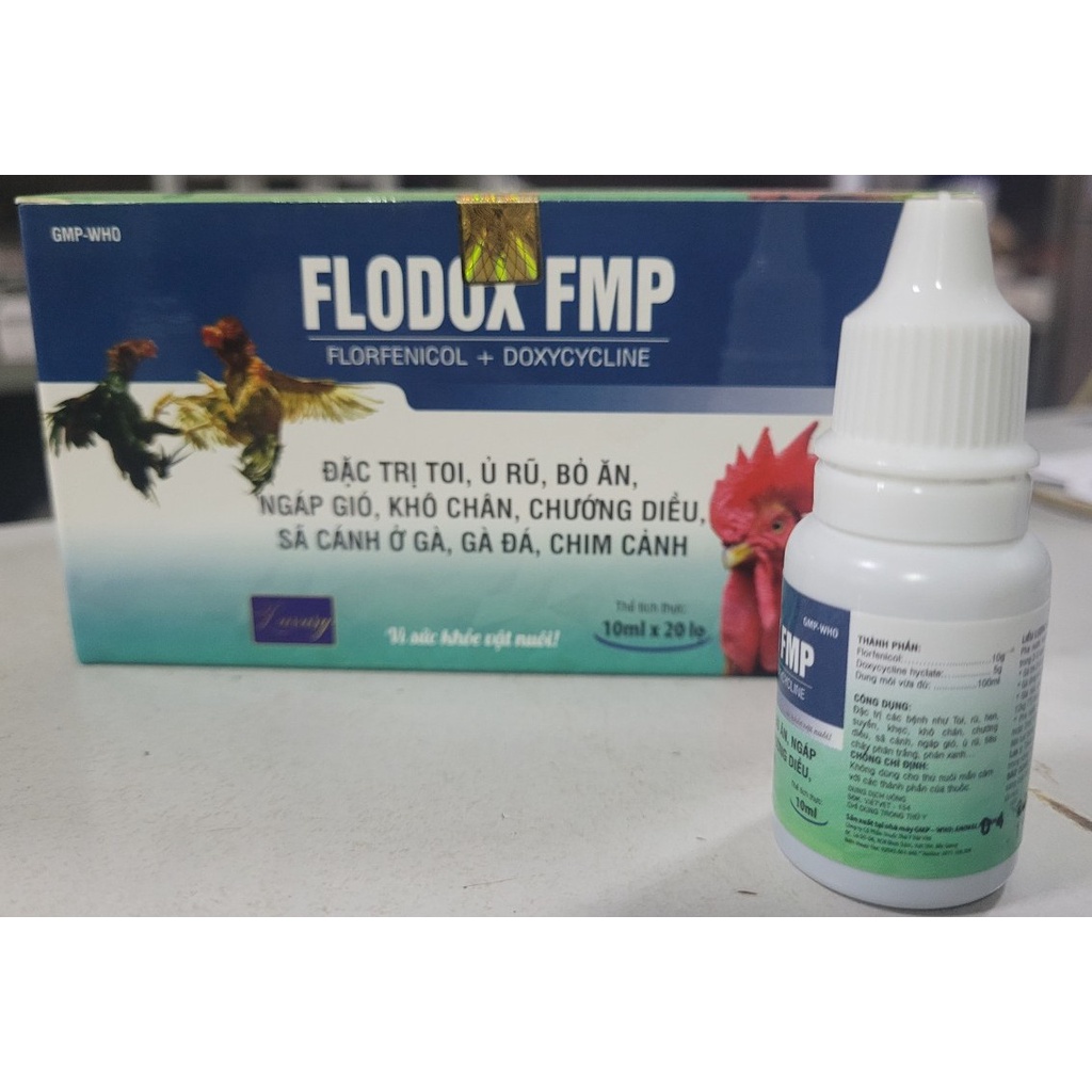 Flodox FMP  10ml, hen khẹc, vẩy mỏ , chướng diều, khô chân gà đá, gà chọi