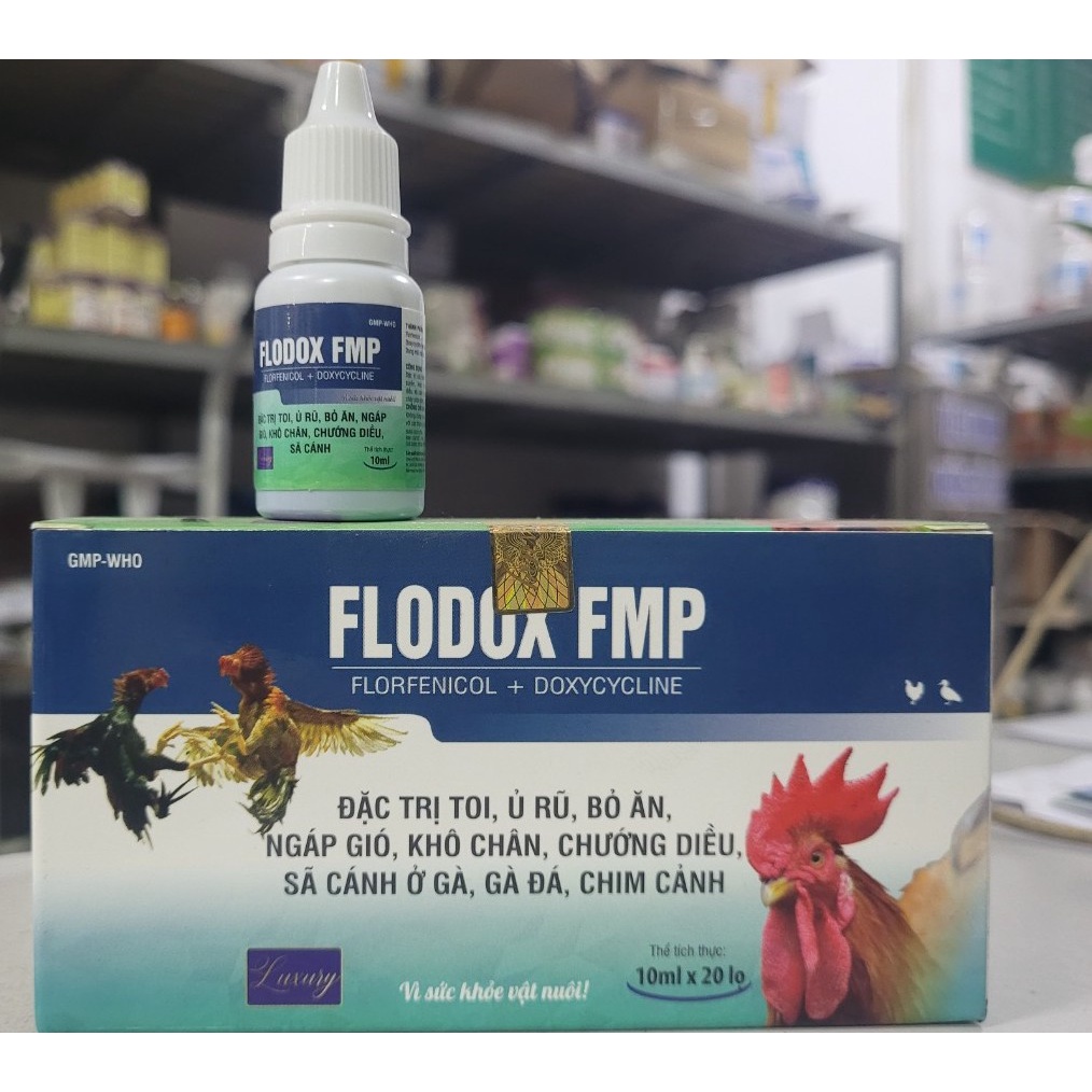Flodox FMP  10ml, hen khẹc, vẩy mỏ , chướng diều, khô chân gà đá, gà chọi