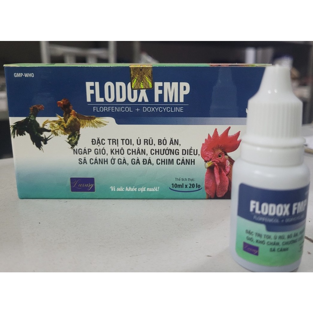 Flodox FMP  10ml, hen khẹc, vẩy mỏ , chướng diều, khô chân gà đá, gà chọi
