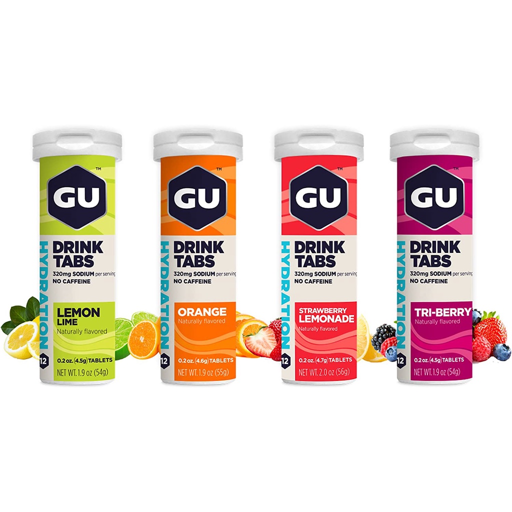 Viên sủi GU Energy Hydration Drink Tabs - Ống 12 viên - Bổ sung nước và điện giải khi hoạt động thể thao