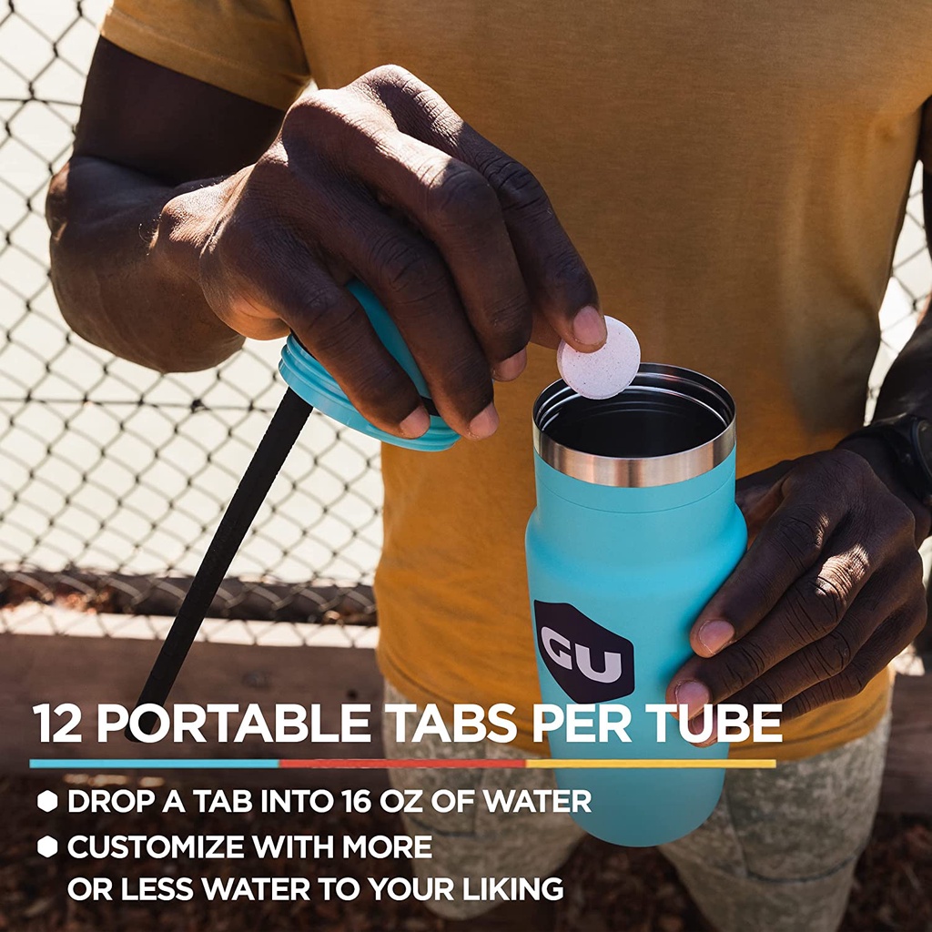 Viên sủi GU Energy Hydration Drink Tabs - Ống 12 viên - Bổ sung nước và điện giải khi hoạt động thể thao