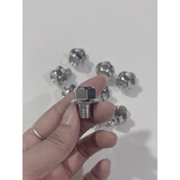 Ốc chân kiếng Salaya inox 304 mẫu Thái đầu V2 gắn thông dụng xe máy, ốc chân gương Salaya