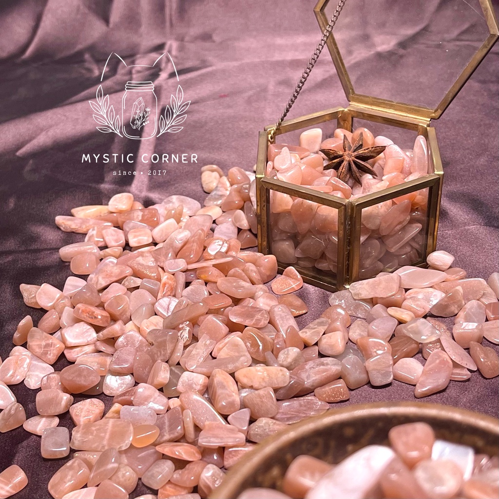 Vụn đá Sunstone, đá mặt trời, đá phong thủy, đá thanh tẩy Tarot, Reiki, thiền định