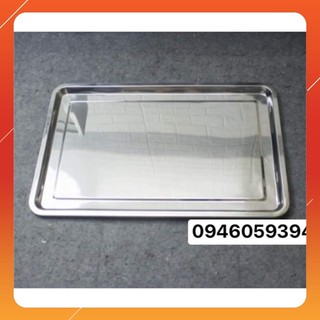 Khay inox thời thượng size lớn bê đồ ăn, đựng thực phẩm, thực phẩm sâu 2 cm