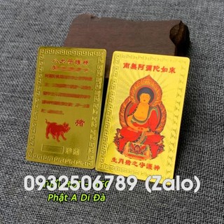 Kim bài phật bản mệnh - tuổi hợi - phật a di đà bỏ túi ví, ốp đt, bình an may mắn