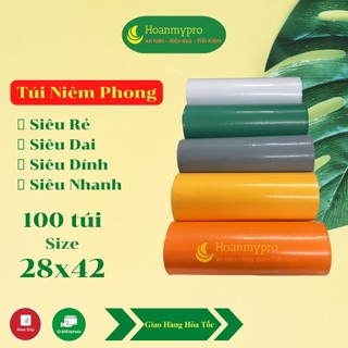 Túi đóng hàng niêm phong 28x42 cuộn 100 cái nhiều màu