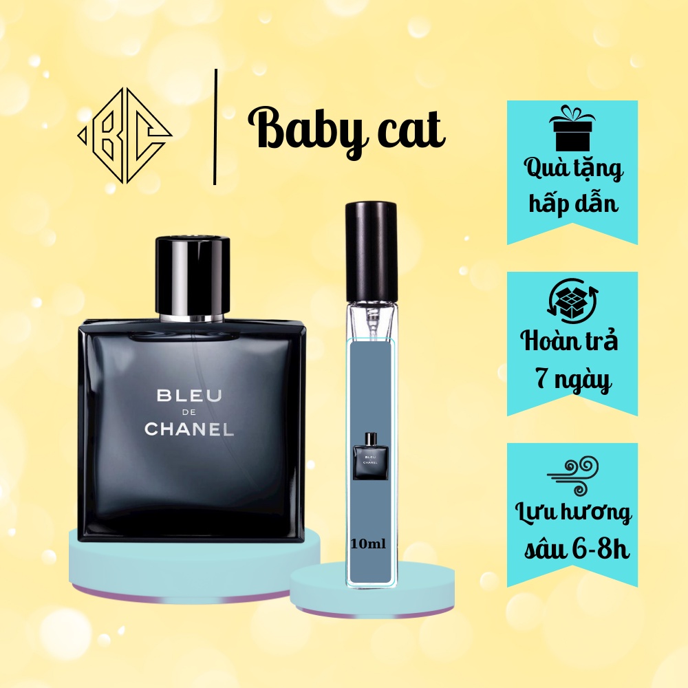 Nước hoa Nam Bleu De Chanell EDP dạng chiết 10ml - Dầu thơm hương thơm mạnh mẽ, nam tính, sang trọng