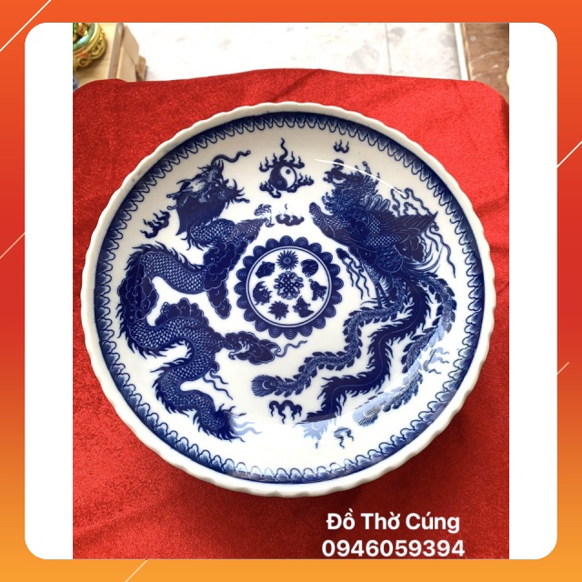 Mâm bồng xanh lam Bát tràng