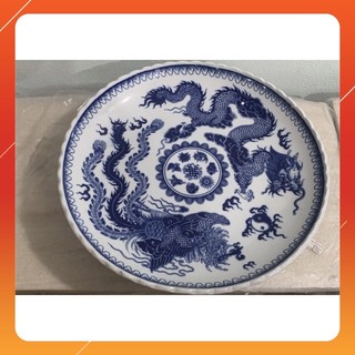 Mâm bồng xanh lam Bát tràng