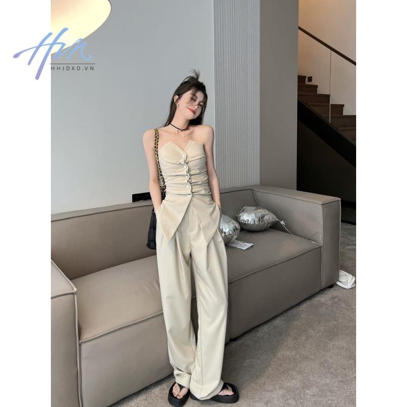 Bộ Áo Ống + Quần Dài Lưng Cao Chống Chói Thời Trang Mùa Hè Cho Nữ