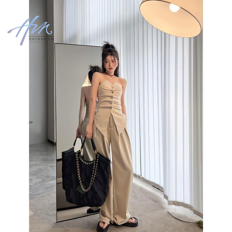 Bộ Áo Ống + Quần Dài Lưng Cao Chống Chói Thời Trang Mùa Hè Cho Nữ