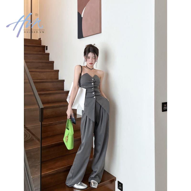 Bộ Áo Ống + Quần Dài Lưng Cao Chống Chói Thời Trang Mùa Hè Cho Nữ