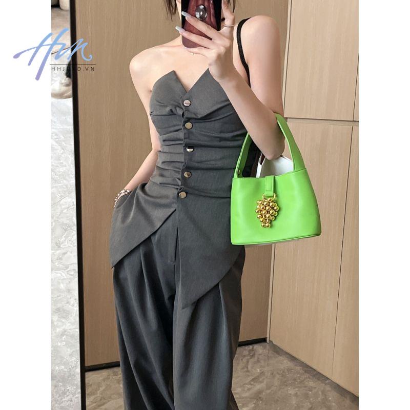 Bộ Áo Ống + Quần Dài Lưng Cao Chống Chói Thời Trang Mùa Hè Cho Nữ