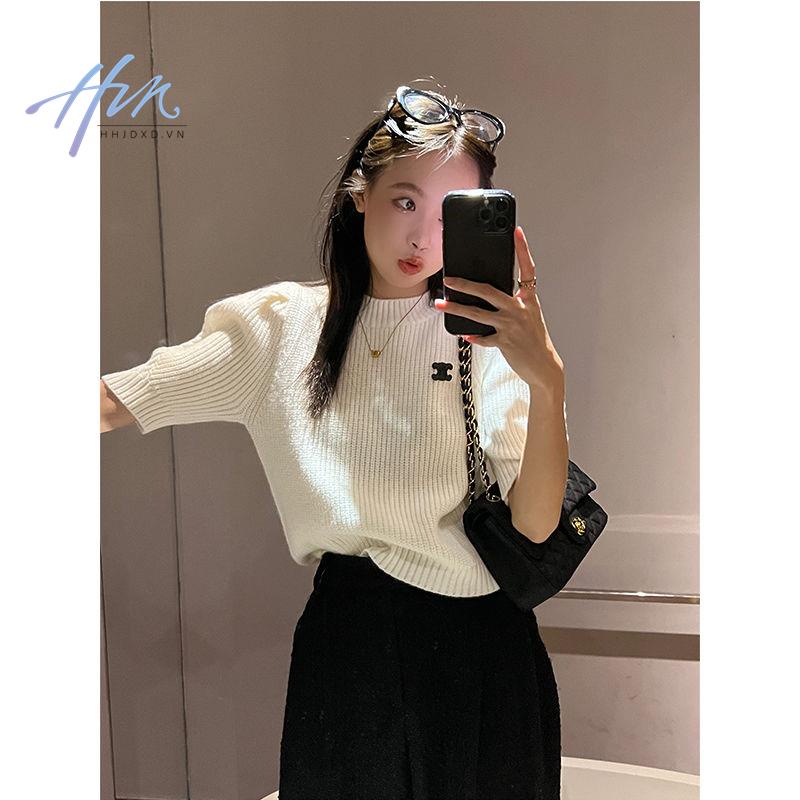 Áo Len Tay Ngắn Thiết Kế Mới Thời Trang Mùa Xuân Hè Dành Cho Nữ