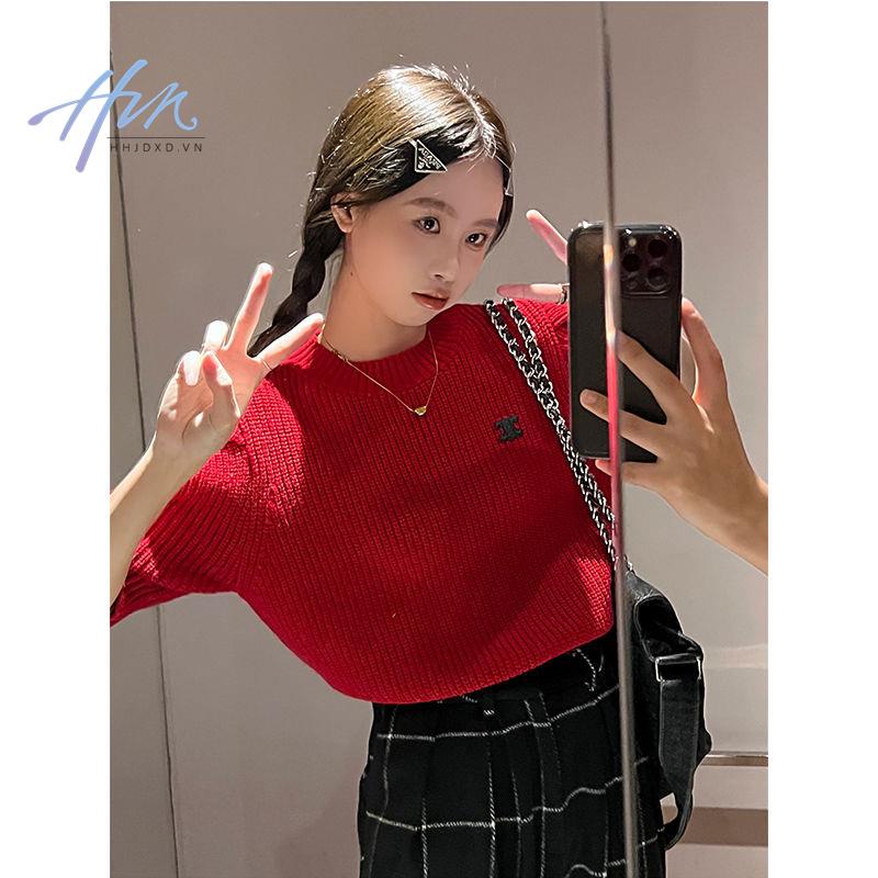 Áo Len Tay Ngắn Thiết Kế Mới Thời Trang Mùa Xuân Hè Dành Cho Nữ