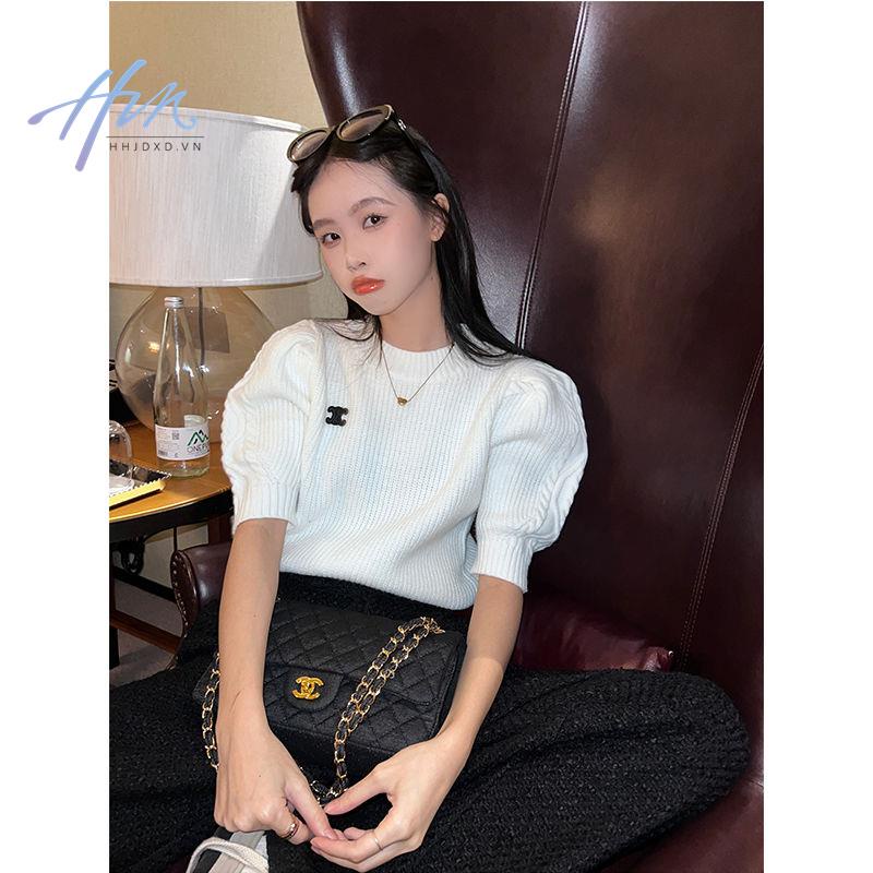 Áo Len Tay Ngắn Thiết Kế Mới Thời Trang Mùa Xuân Hè Dành Cho Nữ