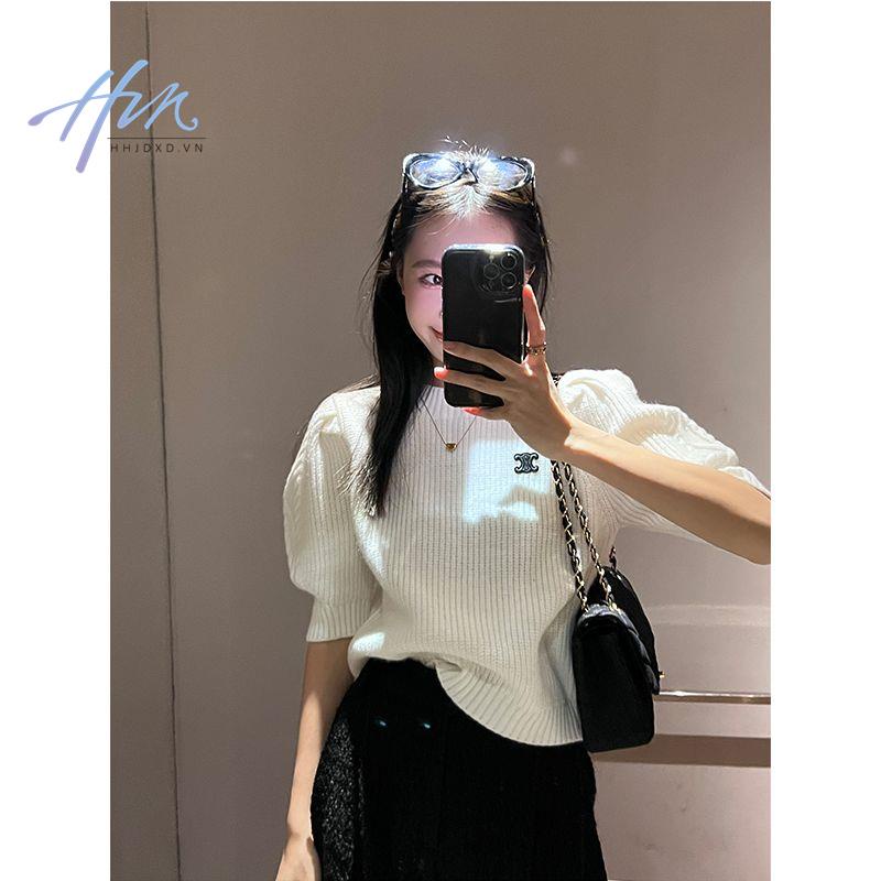 Áo Len Tay Ngắn Thiết Kế Mới Thời Trang Mùa Xuân Hè Dành Cho Nữ