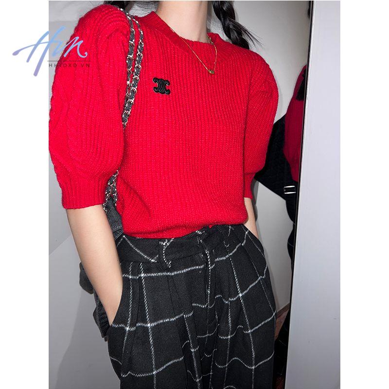 Áo Len Tay Ngắn Thiết Kế Mới Thời Trang Mùa Xuân Hè Dành Cho Nữ