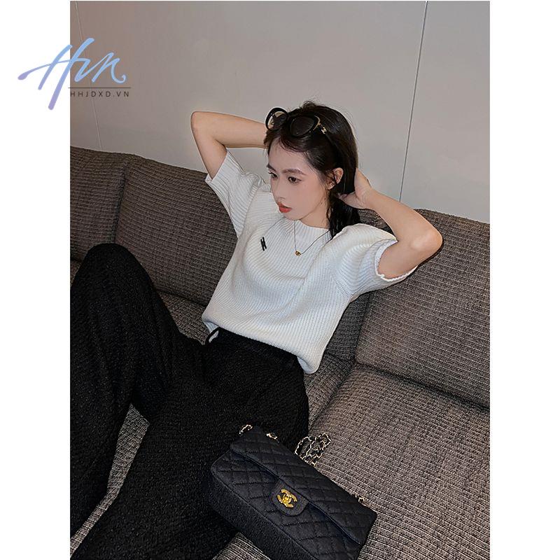 Áo Len Tay Ngắn Thiết Kế Mới Thời Trang Mùa Xuân Hè Dành Cho Nữ