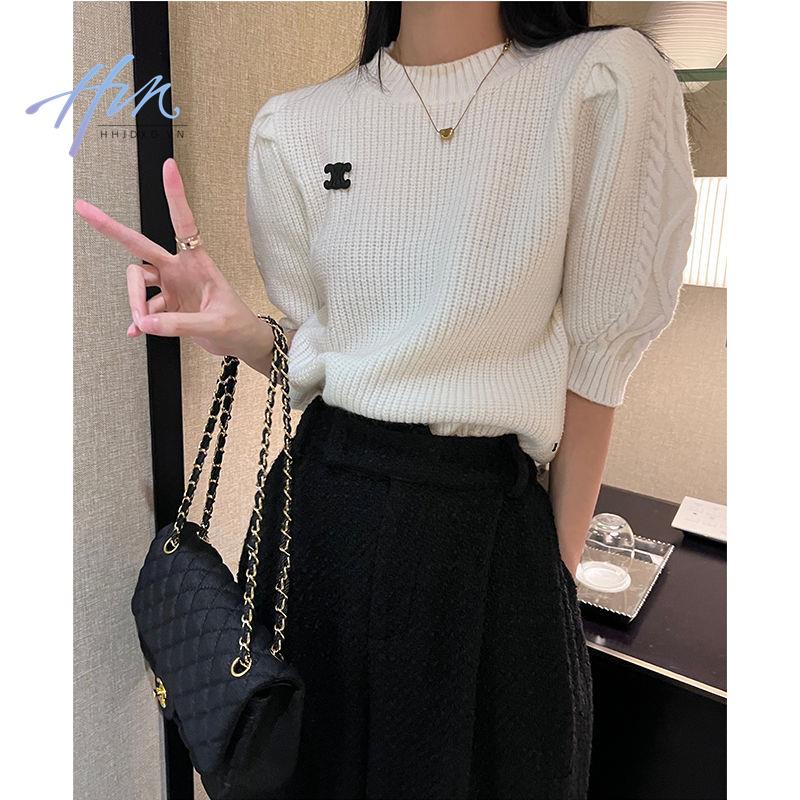 Áo Len Tay Ngắn Thiết Kế Mới Thời Trang Mùa Xuân Hè Dành Cho Nữ