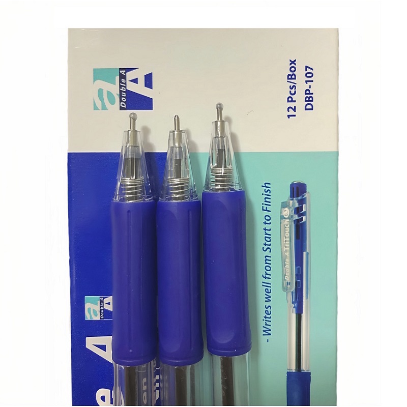Hộp bút bi Double A Tritouch mực xanh ngòi 0.7mm chính hãng Double A siêu trơn mượt - Bút bi Thái Lan / Ấn Độ