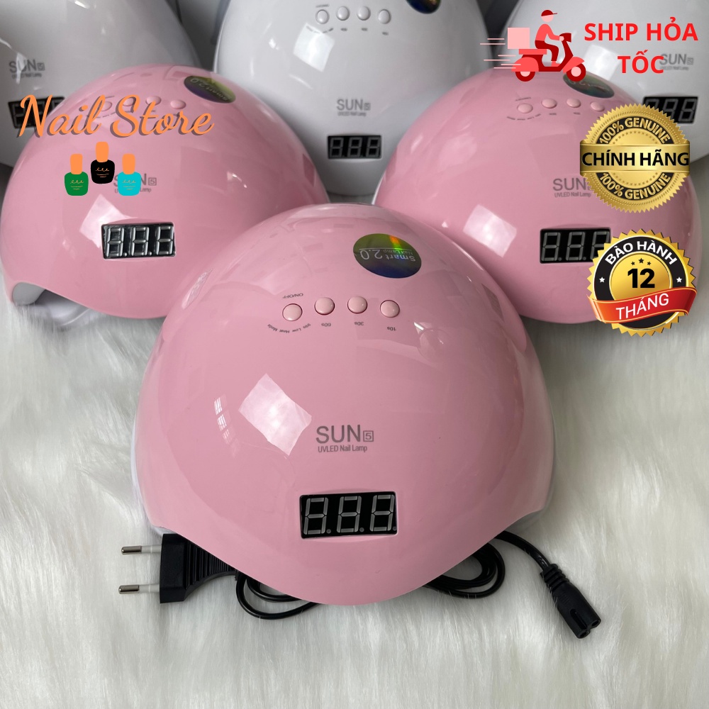 Máy Hơ Gel Sun 5 UV/LED 48W Màu Hồng - Máy Hơ Móng BẢO HÀNH 6 THÁNG