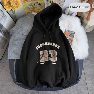 Áo Hoodie Nam Nữ HAZEE Unisex From Rộng Mũ 2 Lớp Dáng Thụng Kiểu Dáng Unisex, Chất Liệu Vải Nỉ Bông In Chữ 23