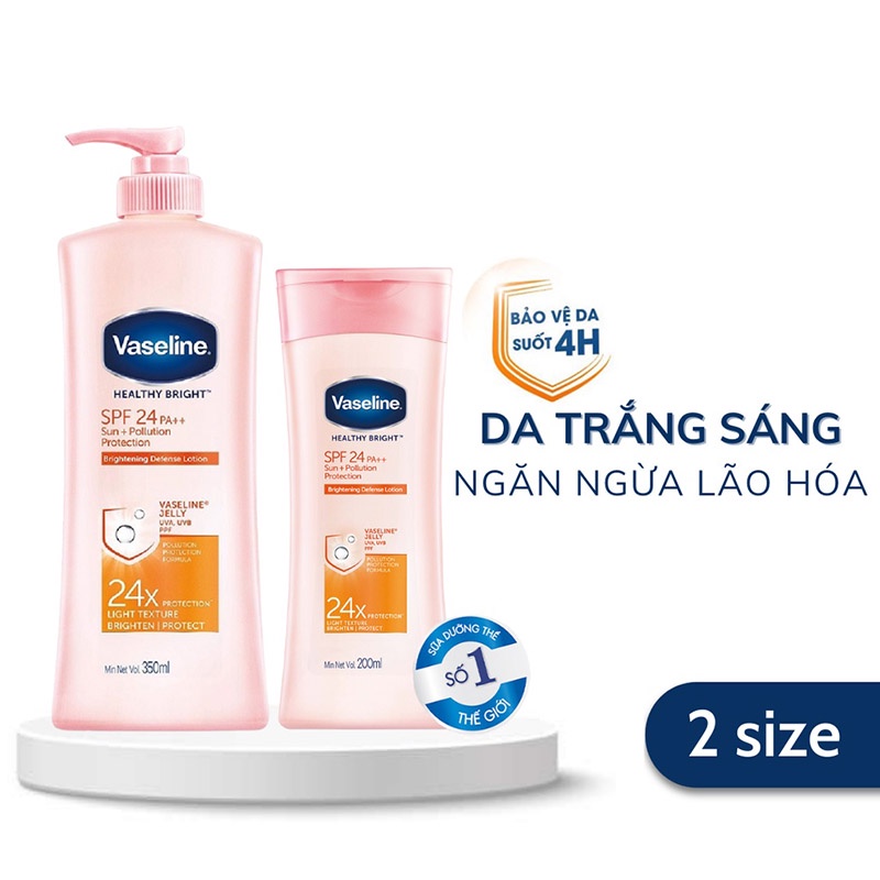 Sữa Dưỡng Thể Vaseline 24x, phục hồi những hư tổn, giúp dưỡng trắng da
