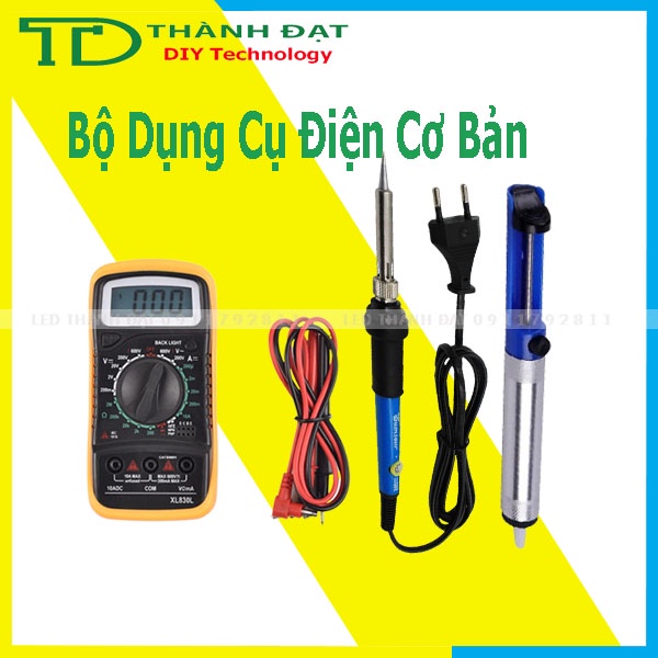 Bộ đồng hồ điện tử XL830 + Mỏ hàn chỉnh nhiệt tq936 + Hút thiếc chì mini sửa chữa điện tử cơ bản