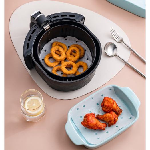 Gói 100 Tờ Giấy Nến Đục Lỗ Tròn Dùng Cho Nồi Chiên Không Dầu, Lót Xửng Hấp, Thấm Dầu Ăn Size 20cm