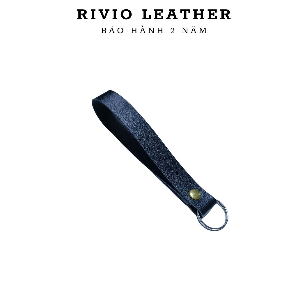 Móc khóa da bò thật khắc tên theo yêu cầu RIVIO LEATHER